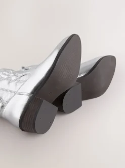 Argent - Bottes de cheville occidentales