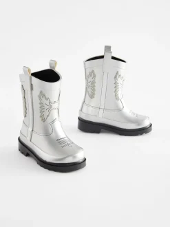 Argent - Bottes en caoutchouc occidentales
