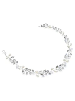 Argent - Ivoire & Co Bohème Vigne à cheveux cristaux et perles