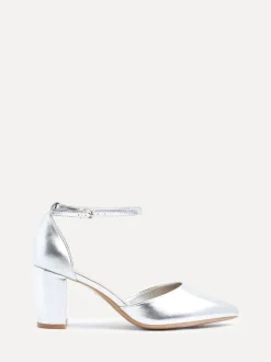 Argent - Linzi Davina Coupe large Closed Back Court Block Chaussures