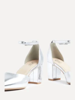 Argent - Linzi Davina Coupe large Closed Back Court Block Chaussures