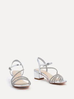 Argent - Linzi talons à lanières ornés de diamants Riri