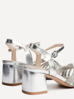 Argent - Sandales Linzi Gracie à lanières avant en blocs bas