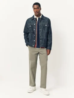 argile - Ajustement droit - Pantalons Chinos extensibles plissés avec taille élastique