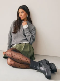 Argyle à cœur noir - Patron Collants 1 Pack