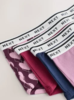 Argyle de marine - Lot de 4 culottes à logo en coton