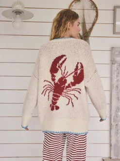 Avoine - Cardigan boutonné homard