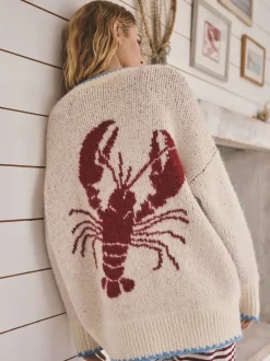 Avoine - Cardigan boutonné homard