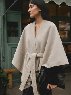 Avoine - Poncho cape enveloppant sur le devant