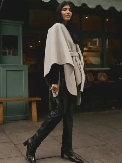 Avoine - Poncho cape enveloppant sur le devant