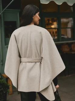 Avoine - Poncho cape enveloppant sur le devant