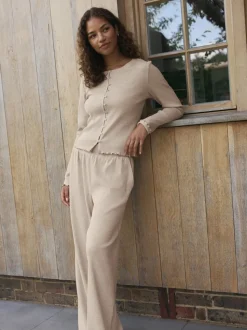 Avoine - soi-même. Pyjama côtelé boutonné