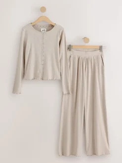 Avoine - soi-même. Pyjama côtelé boutonné