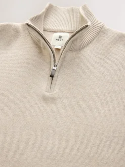 Avoine - Uni - Pull N.Premium Coupe classique 100% Coton Premium à fermeture éclair