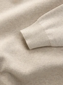 Avoine - Uni - Pull N.Premium Coupe classique 100% Coton Premium à fermeture éclair