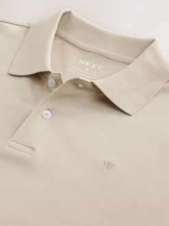 Avoine écru - Ajustement régulier - Polo à manches longues en piqué
