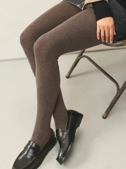 Avoine/chiné neutre - Lot de 2 collants en maille à poignée chaude