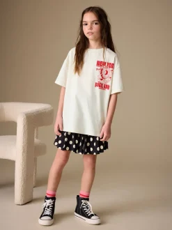 Bagel écru - T-shirt oversize imprimé graphique (3-16ans)