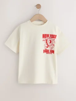 Bagel écru - T-shirt oversize imprimé graphique (3-16ans)