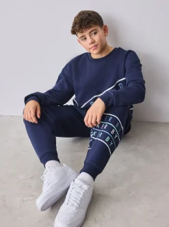 Baker by Ted Baker ensemble sweat-shirt graphique bleu marine oversize et joggings