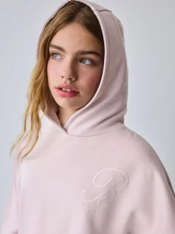 Baker by Ted Baker Sweat-shirt à capuche rose/blanc oversize en Satin appliqué au dos Imprimé