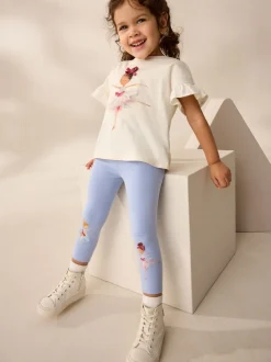 Ballerine bleue - Leggings embellis (3mths-7yrs)