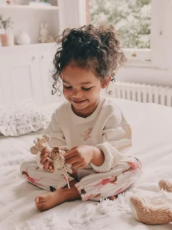 Ballerine écru/rose - Pyjama en laine polaire (9mths-10yrs)