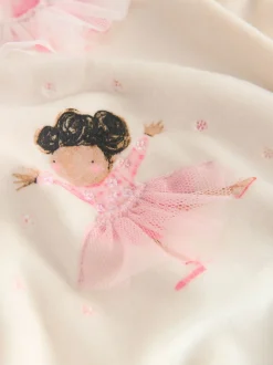 Ballerine écru/rose - Pyjama en laine polaire (9mths-10yrs)