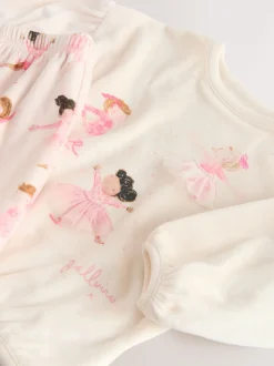 Ballerine écru/rose - Pyjama en laine polaire (9mths-10yrs)