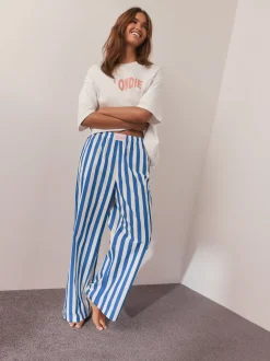 Bande blanche/bleue - Pyjama Blondie à manches courtes