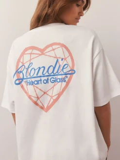 Bande blanche/bleue - Pyjama Blondie à manches courtes