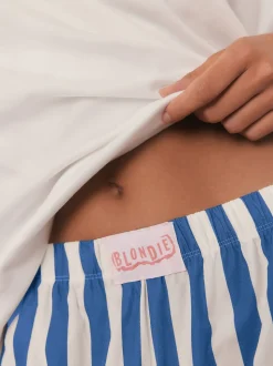 Bande blanche/bleue - Pyjama Blondie à manches courtes