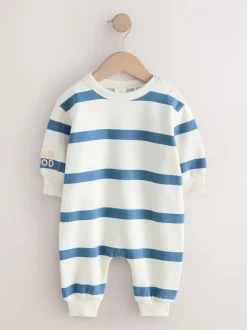 Bande bleue - Barboteuse en molleton bébé (0mois à3ans)