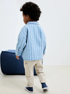 Bande bleue - Chemise en Denim à Manches longues (3mois-7ans)