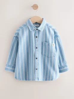 Bande bleue - Chemise en Denim à Manches longues (3mois-7ans)