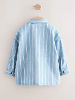 Bande bleue - Chemise en Denim à Manches longues (3mois-7ans)