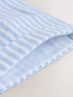 Bande bleue - Ensemble bébé salopette et body tissé (0mois-2ans)