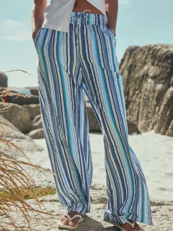 Bande bleue - Pantalon large à enfiler