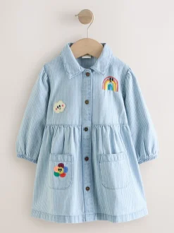 Bande bleue - Robe en coton à manches longues (3mois8ans)