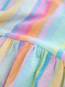 Bande d'arc-en-ciel - Manches courtes Jersey Robe (3-16yrs)