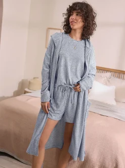 Bande grise - Robe de chambre légère douillette