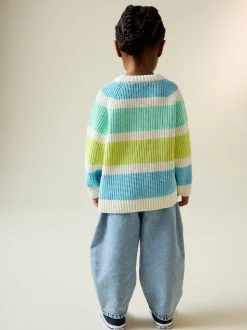 Bande lumineuse - Pull Col rond en maille chenille (3mois-7ans)