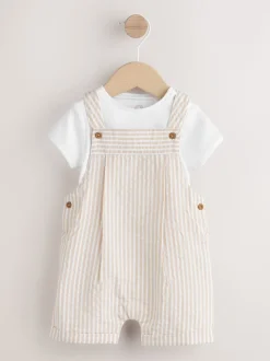 Bande neutre - Ensemble bébé salopette et body tissé (0mois-2ans)