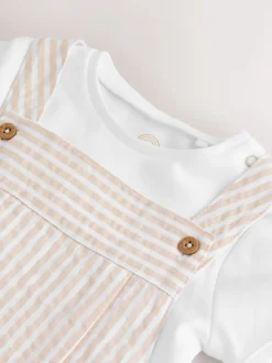 Bande neutre - Ensemble bébé salopette et body tissé (0mois-2ans)