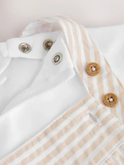 Bande neutre - Ensemble bébé salopette et body tissé (0mois-2ans)