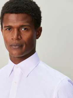 Bande rose - Chemise habillée à manches longues riche en coton