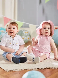 Bande rose - Salopette JoJo Maman Bébé à rayures en seersucker