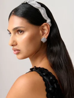 Bandeau noir scintillant froncé Aela