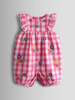 Barboteuse JoJo Maman Bébé brodée à épaules volantées