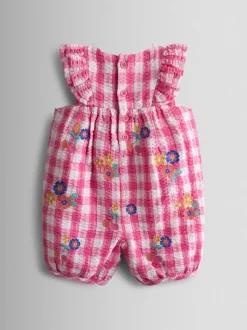 Barboteuse JoJo Maman Bébé brodée à épaules volantées